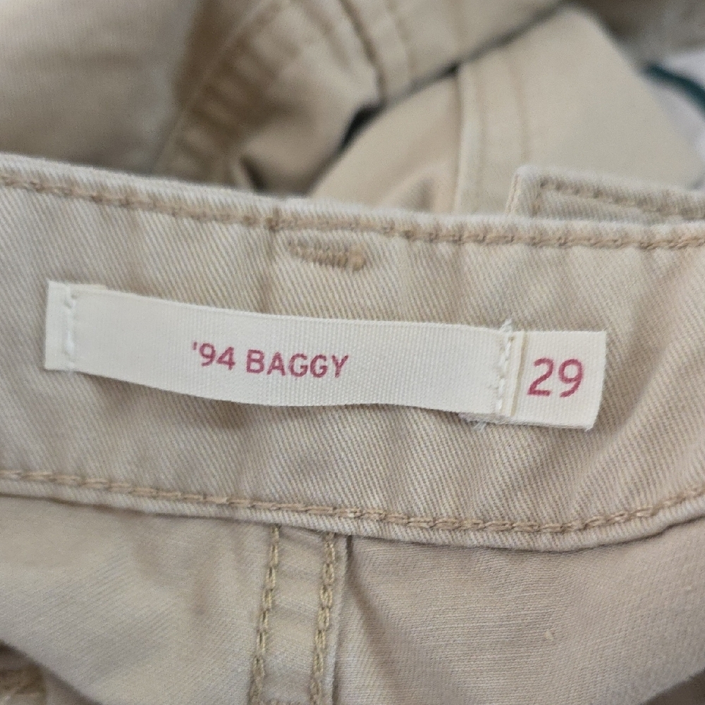 Levi's Women's Tan Wide Leg Cargo 94 Baggy Cotton Pants 29 X 30 - Picture 9 of 14